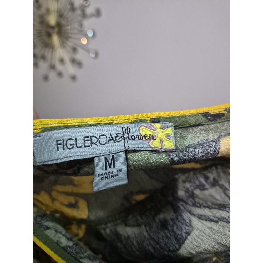 Figueroa & Flower Womens Blue Green Yellow Floral Maxi Dress Sz‎ Med Boho Artsy - Picture 7 of 8